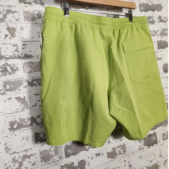 Volcom Manic Trunks Men XL Green Drawstring Swim Shorts Casual Activewear Pocket - Picture 5 of 15